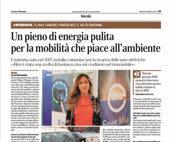 Auto elettriche e futuro, intervista al Corriere di Romagna